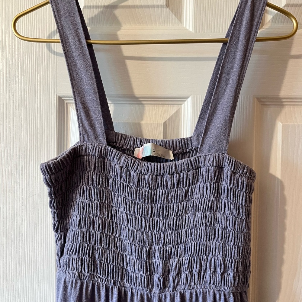 FP Movement by Free People Lavender Smocked Jumpsuit M Wide Leg Pockets - Picture 4 of 9
